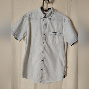 Denim & Flower Ricky Singh Shirts, Men's White and Black Polka-dot Shirt